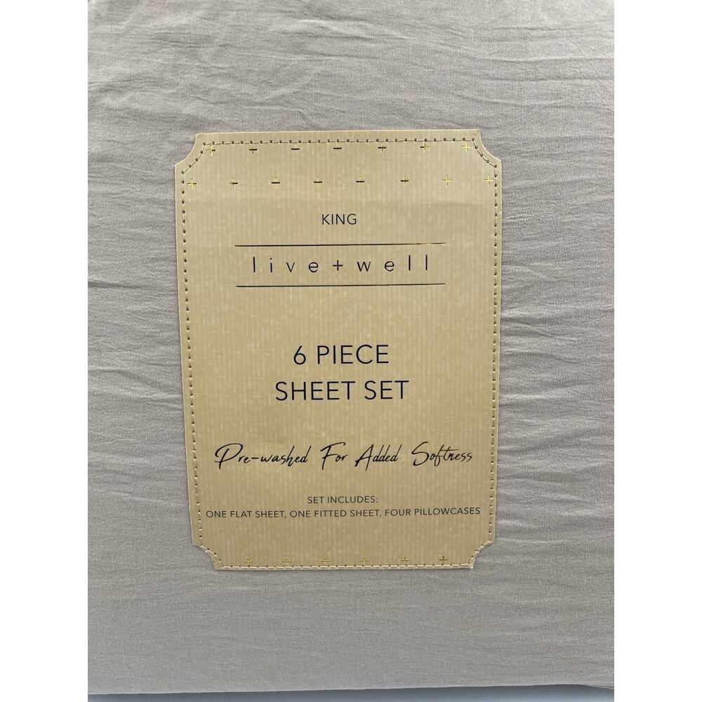 Live + Well 6 Piece Brown King Sheet Set New with Tags - Fast Shipping! - Picture 2 of 5